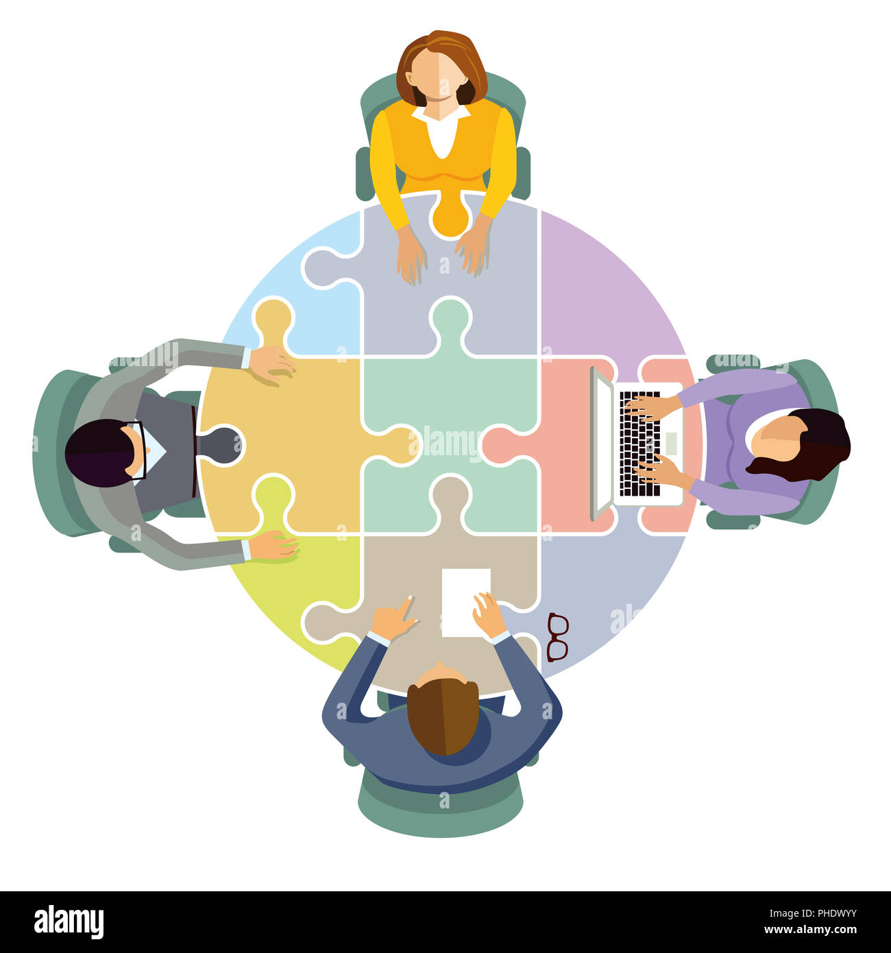 Team collaboration and connect, illustration Stock Photo