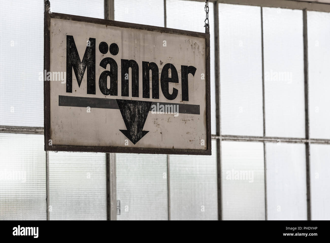 Men, toilet, direction sign, Germany, Europe Stock Photo Alamy