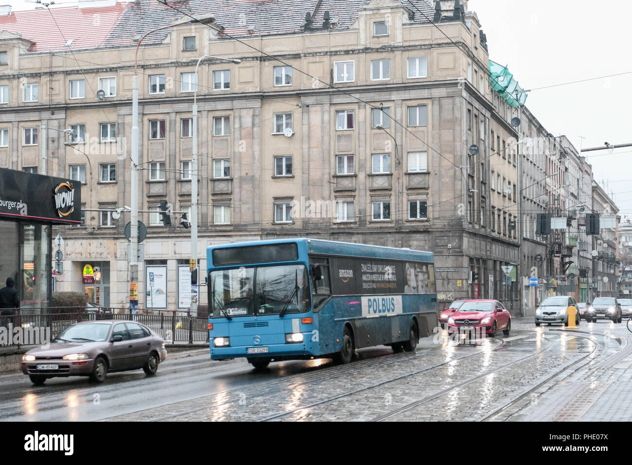 Old - ex German - bus in Wroclaw Stock Photo - Alamy