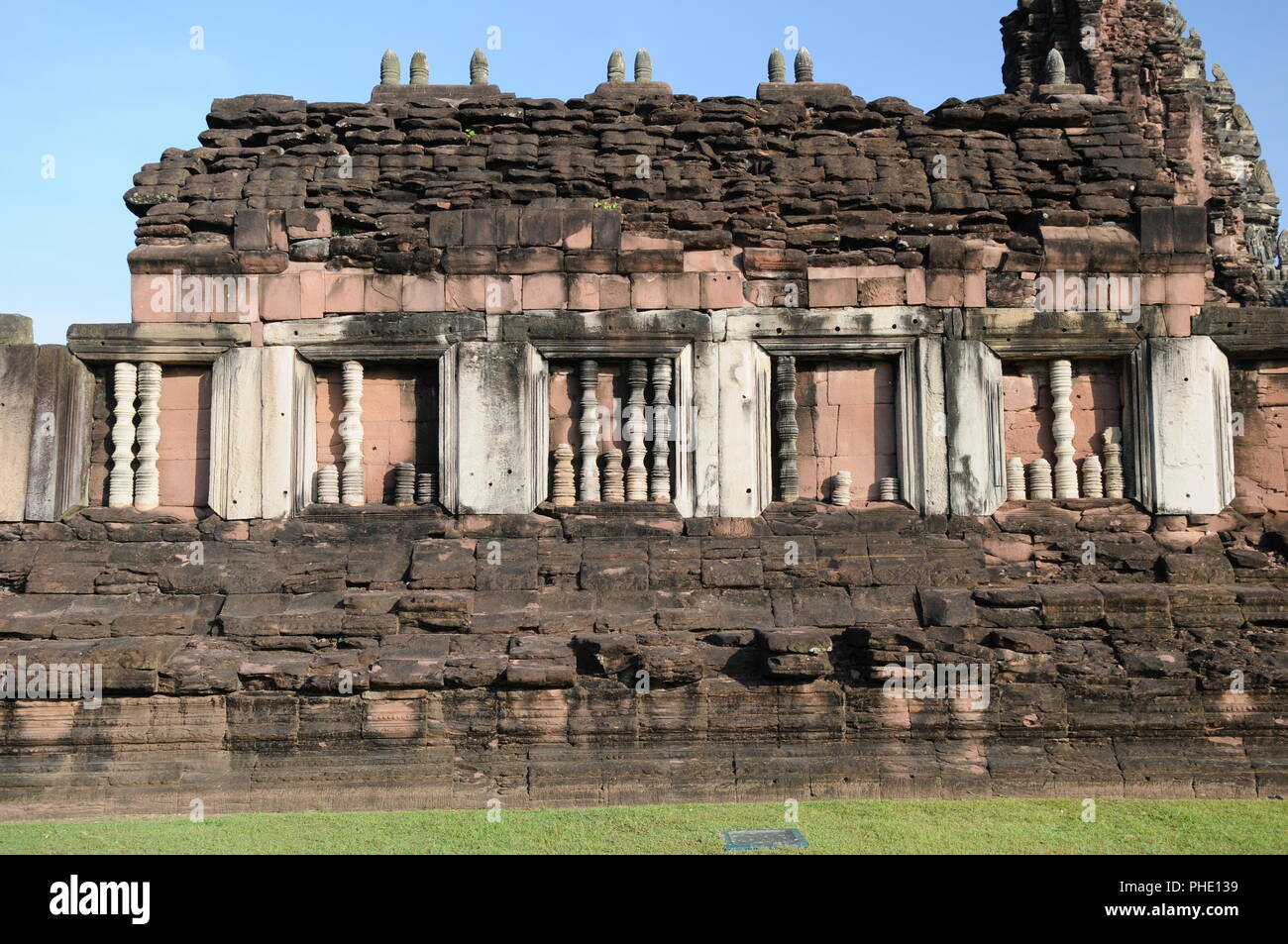 Khmer ruins, Phimai Historical Park, Nakhon Ratchasima province, Issan, Thailand. credit: Kraig Lieb Stock Photo