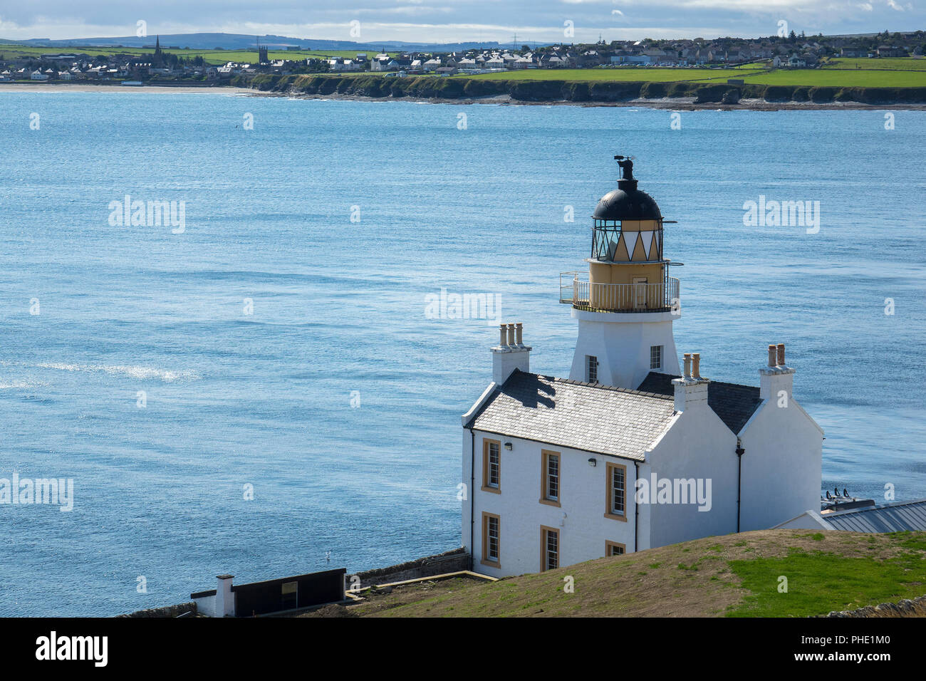 Scotland, Highlands, Caithness, Scrabster, Holborn Head Lighthouse Stock Photo