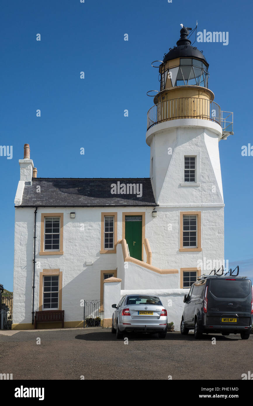 Scotland, Highlands, Caithness, Scrabster, Holborn Head Lighthouse Stock Photo