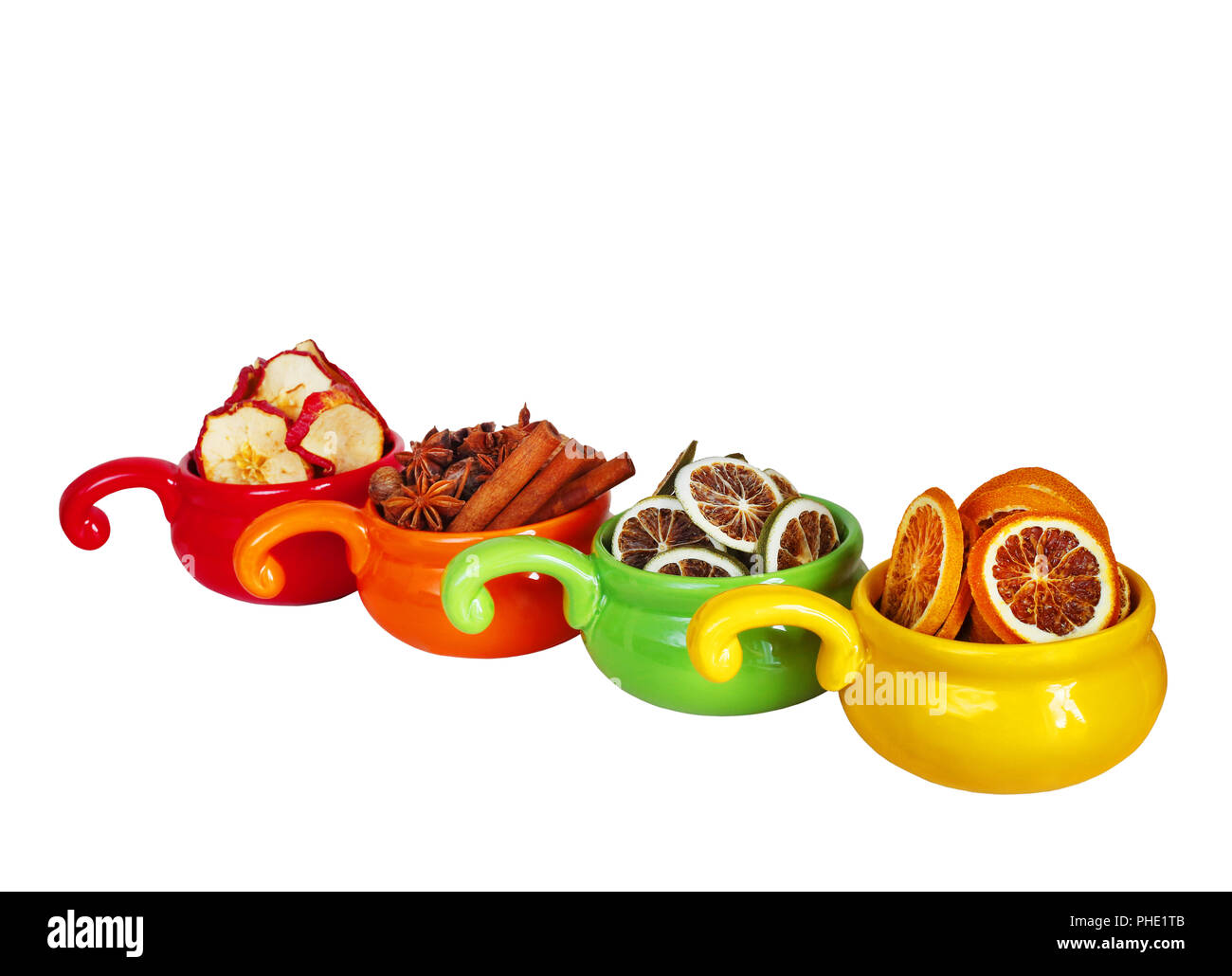 dried fruits on a white background Stock Photo