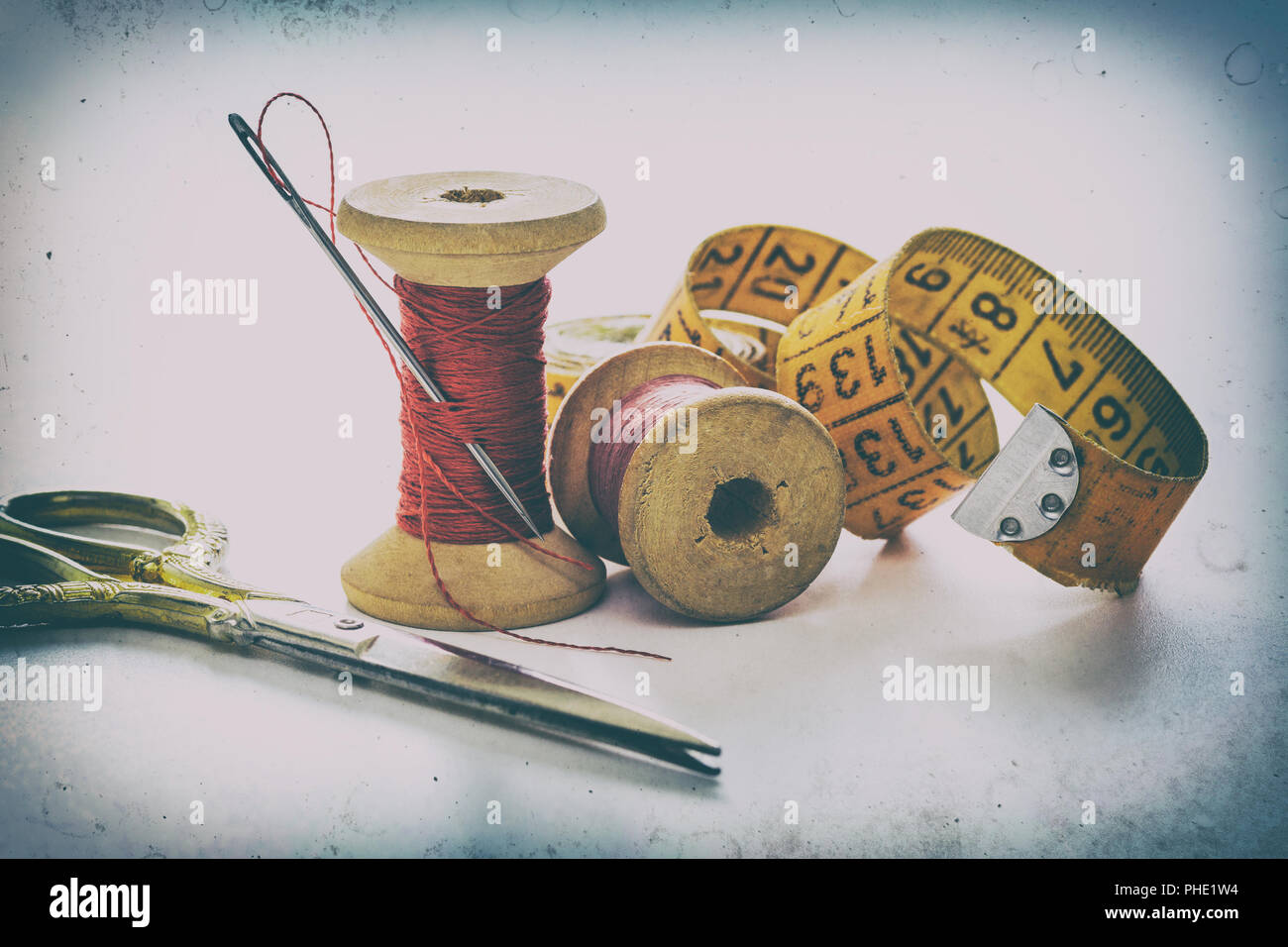 Sewing accessories, tools Stock Photo