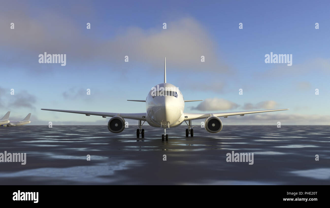 airplane on the runway Stock Photo - Alamy