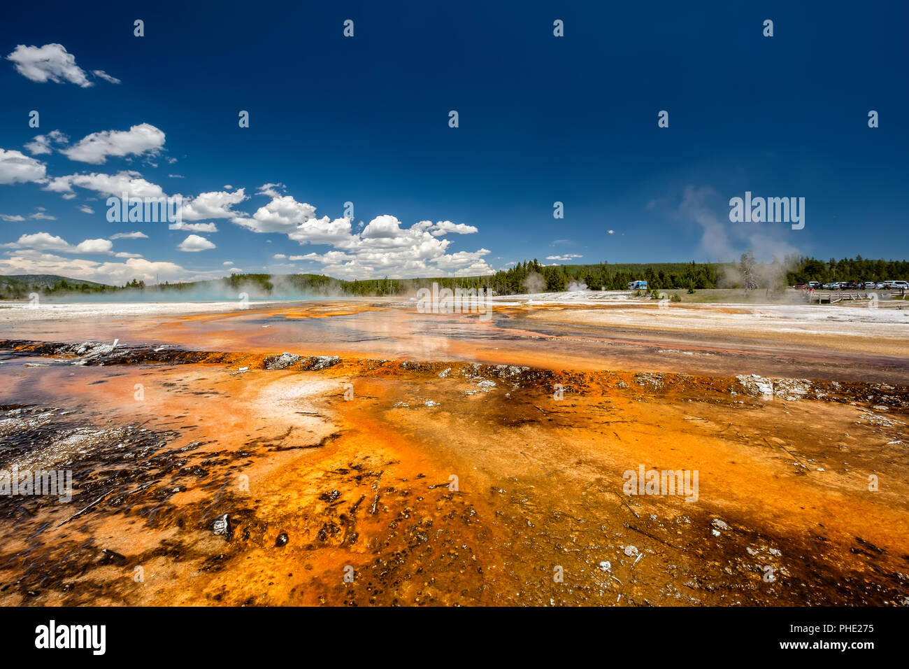 Hot thermal spring in Yellowstone Stock Photo