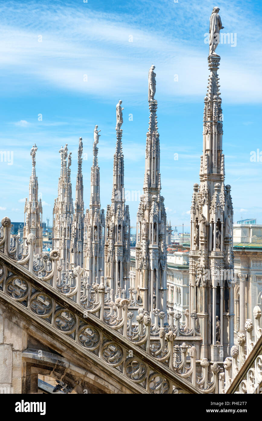 Statues on the roof of famous Milan Cathedral Duomo Stock Photo Alamy