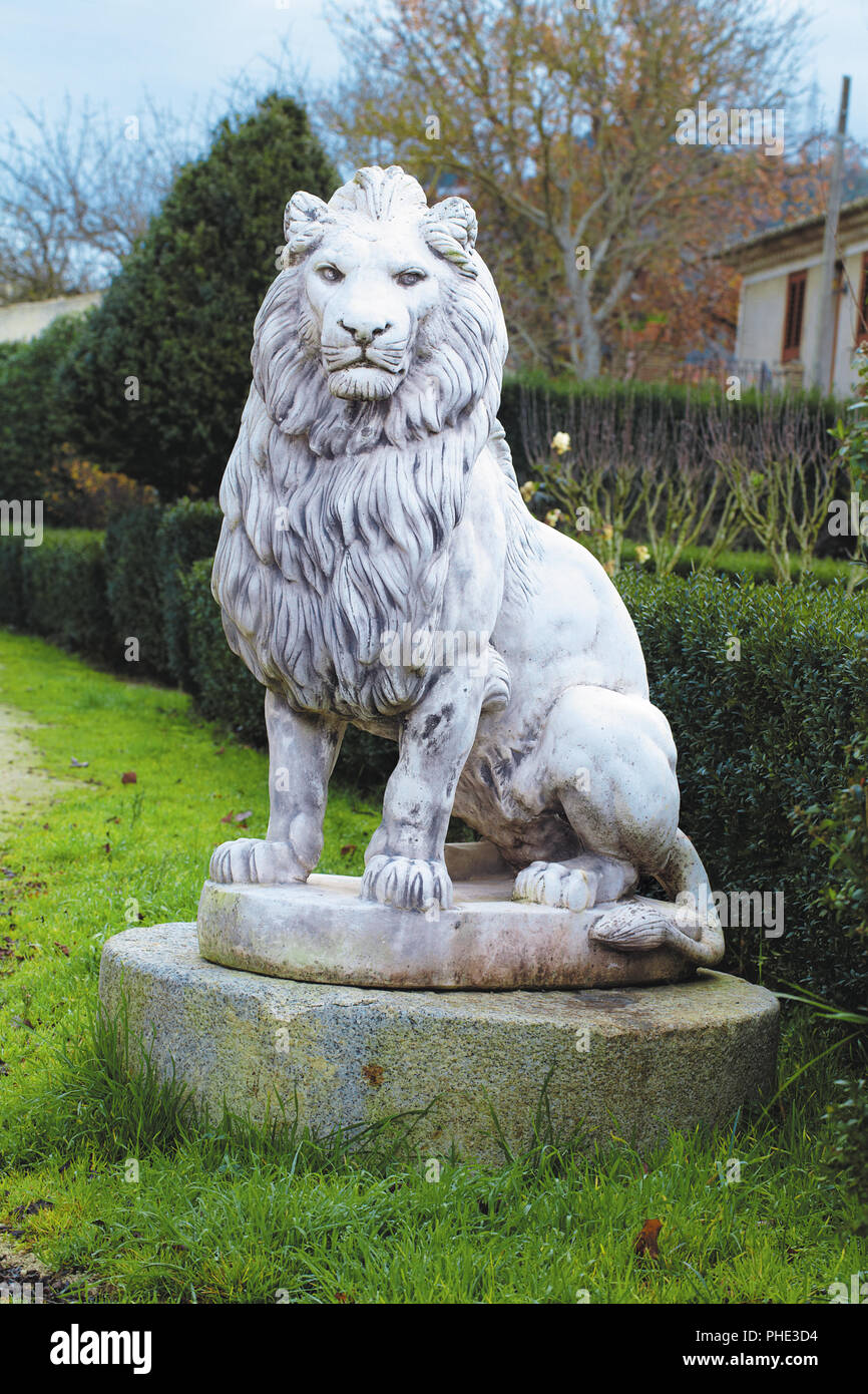 marble sculpture of a lion Stock Photo Alamy