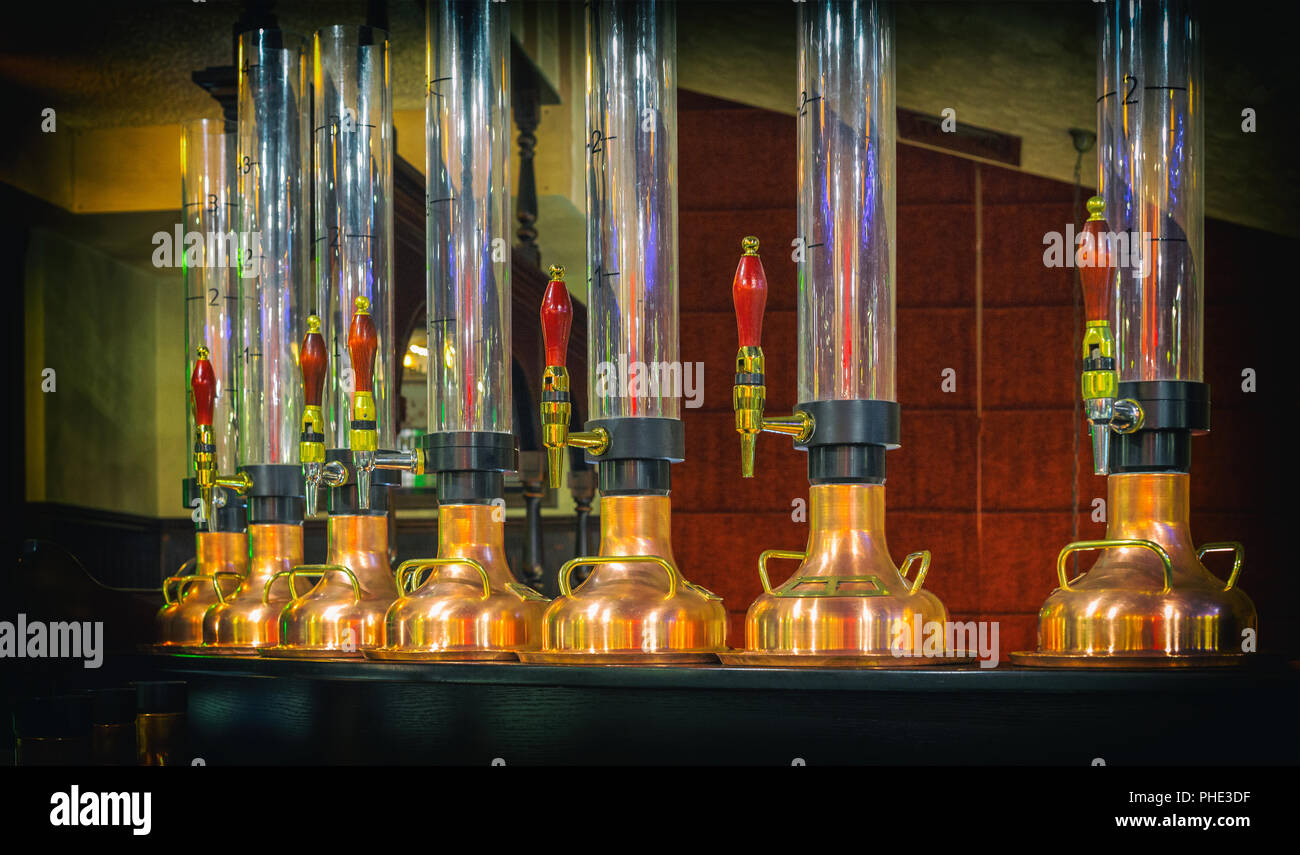 Mixer and glass tube for beer Stock Photo Alamy