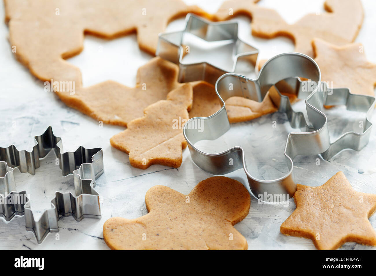 Metal cookie cutters for gingerbread Stock Photo Alamy