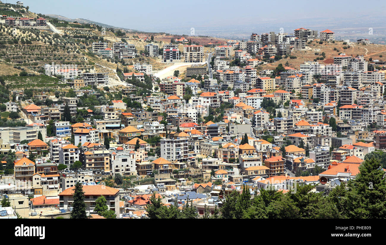 The town of Zahle in the Beqaa, Lebanon Stock Photo