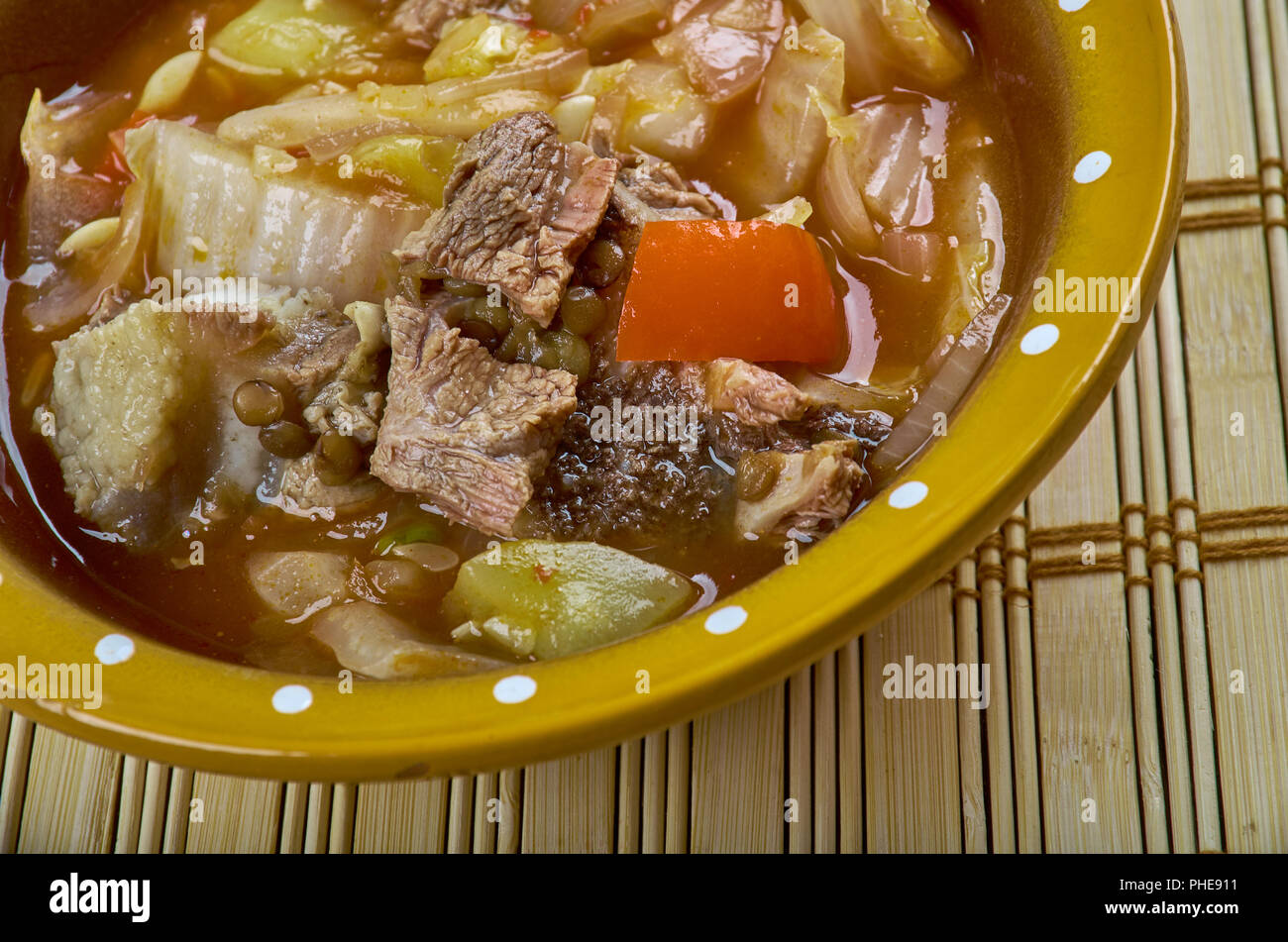 Romanian Vegetable stew with beef Stock Photo Alamy