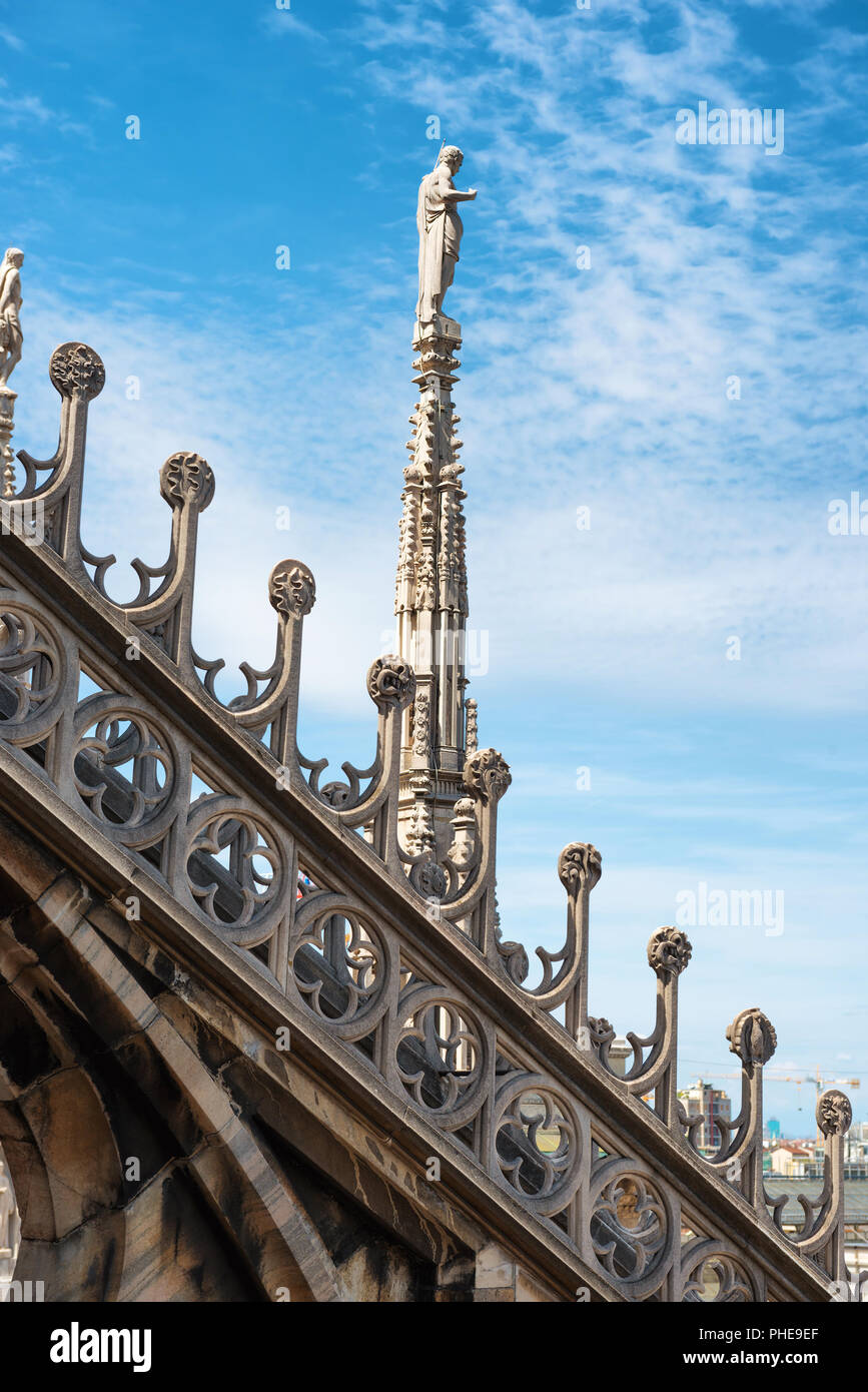 Statues on the roof of famous Milan Cathedral Duomo Stock Photo Alamy