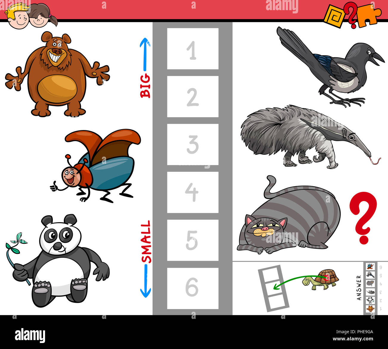 Big and Small Worksheet: Animals