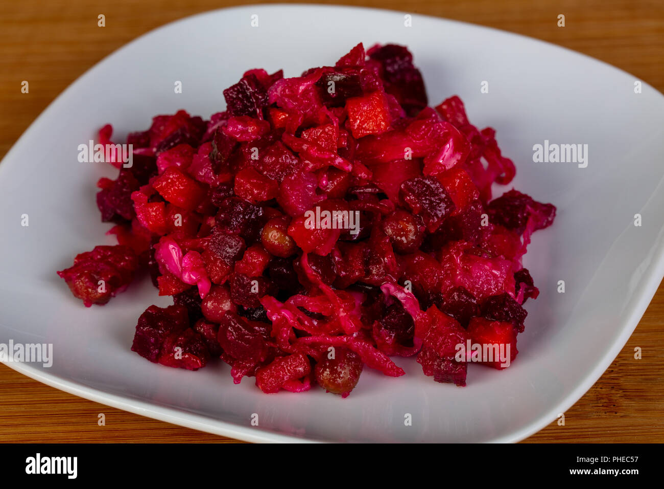 Russian salad vinaigrette with beetroot Stock Photo Alamy