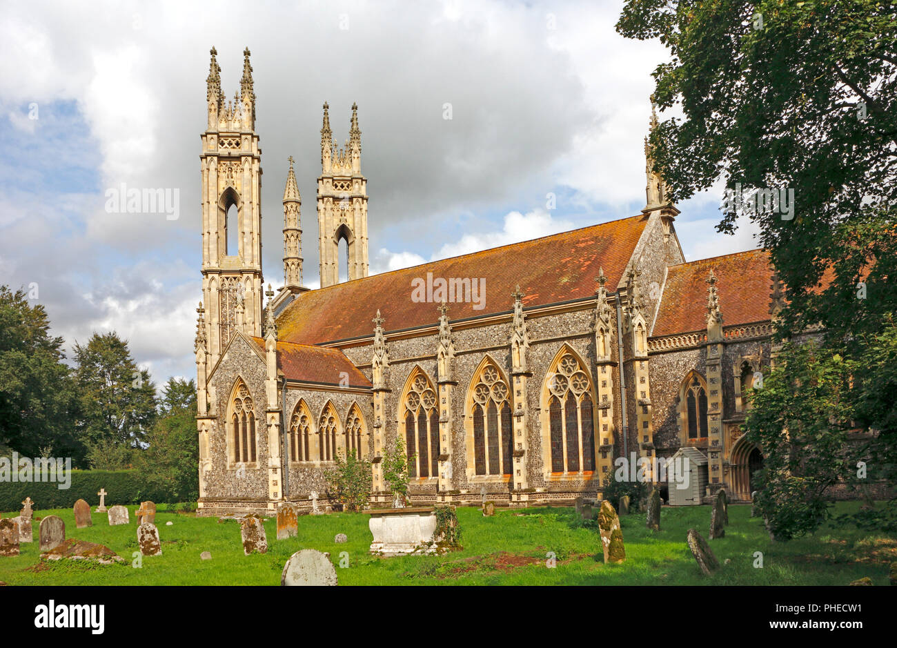 A view of the parish church of St Michael and All Angels at Booton ...