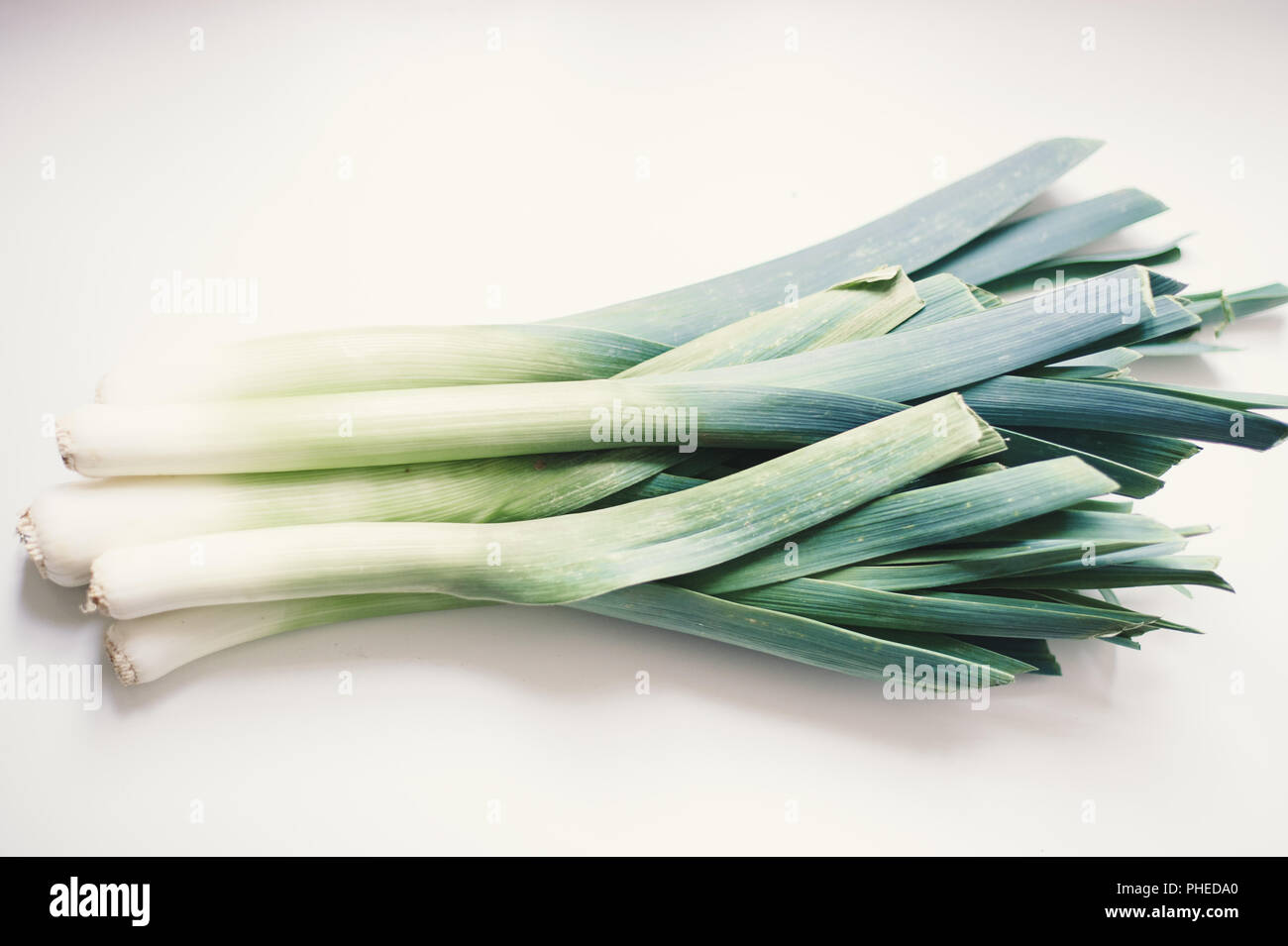 still life of vegetable leeks Stock Photo Alamy