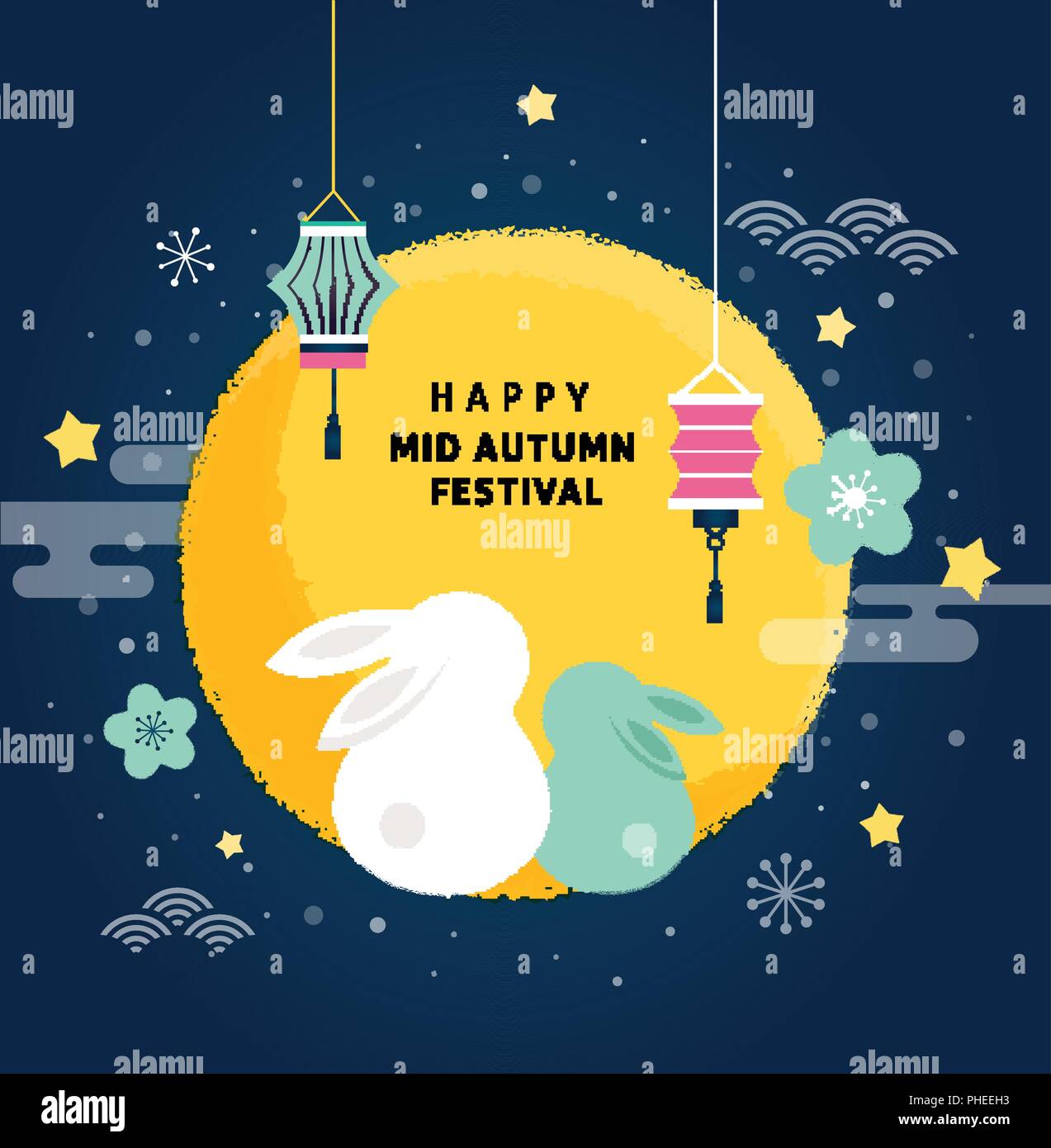 Happy Mid Autumn Festival. Mid Autumn. Vector banner, background and poster  Stock Vector Image & Art - Alamy