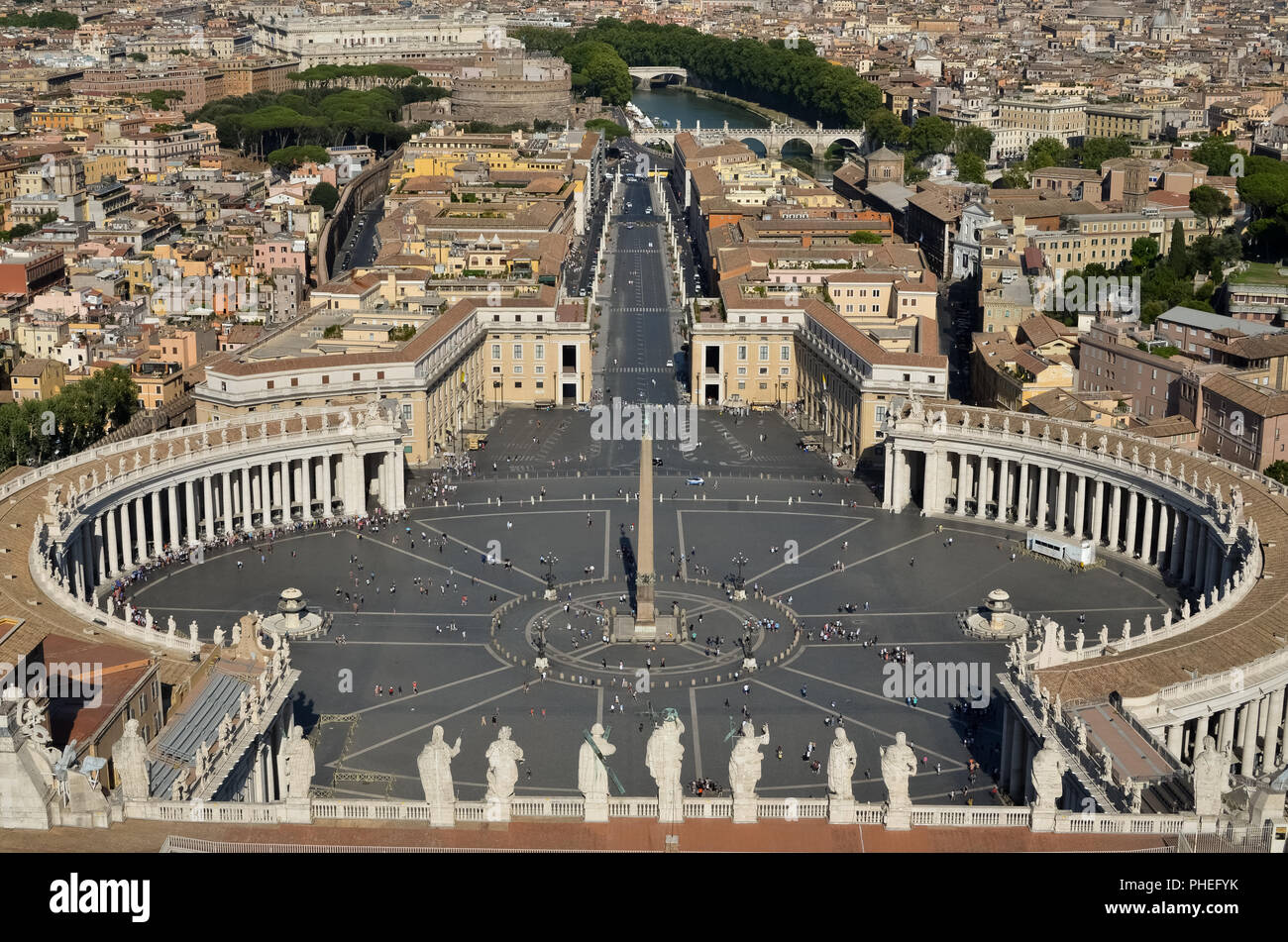 An Aerial View Of Piazza San Pietro In Vatican Rome Italy Stock Photo Alamy