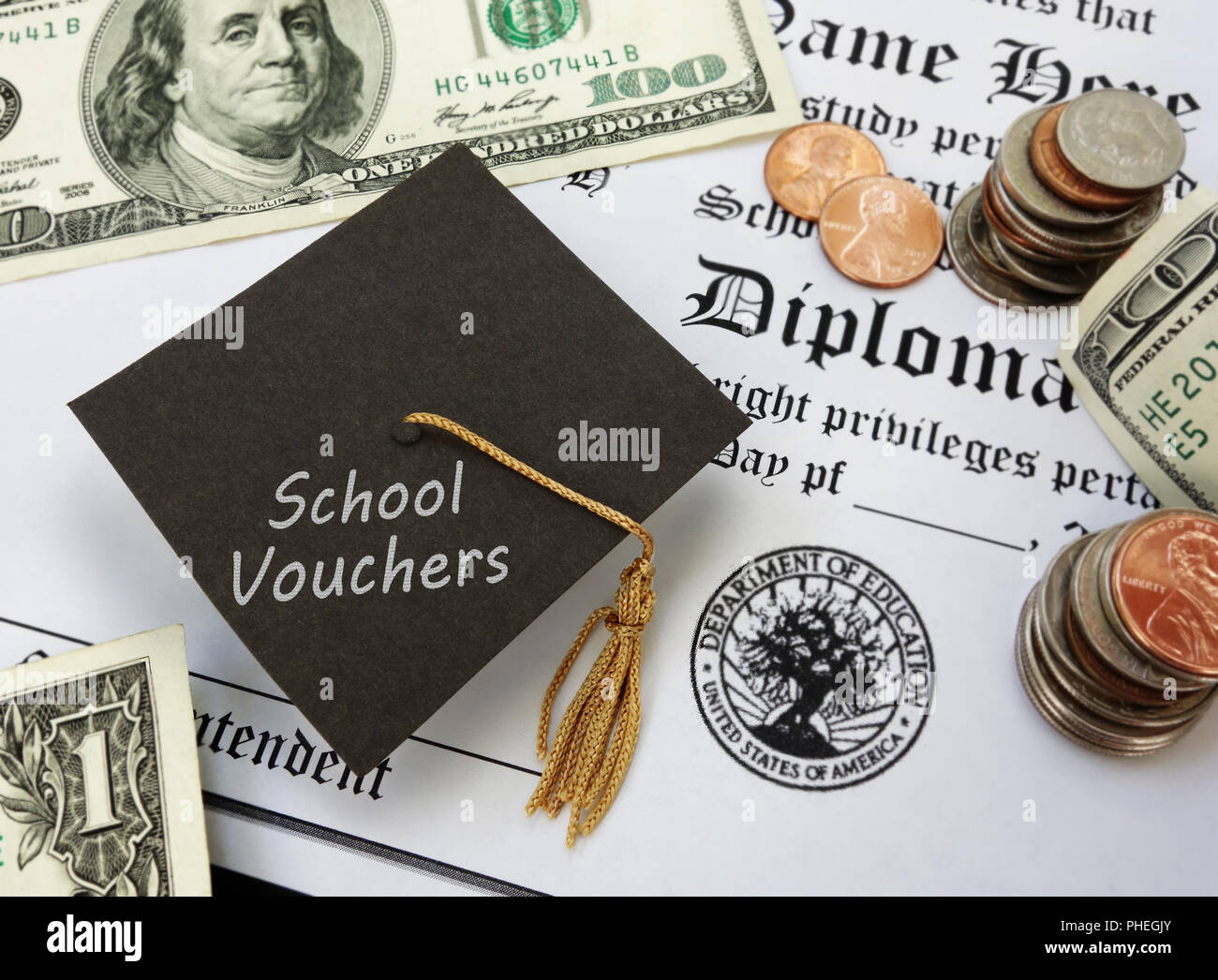 School vouchers concept Stock Photo