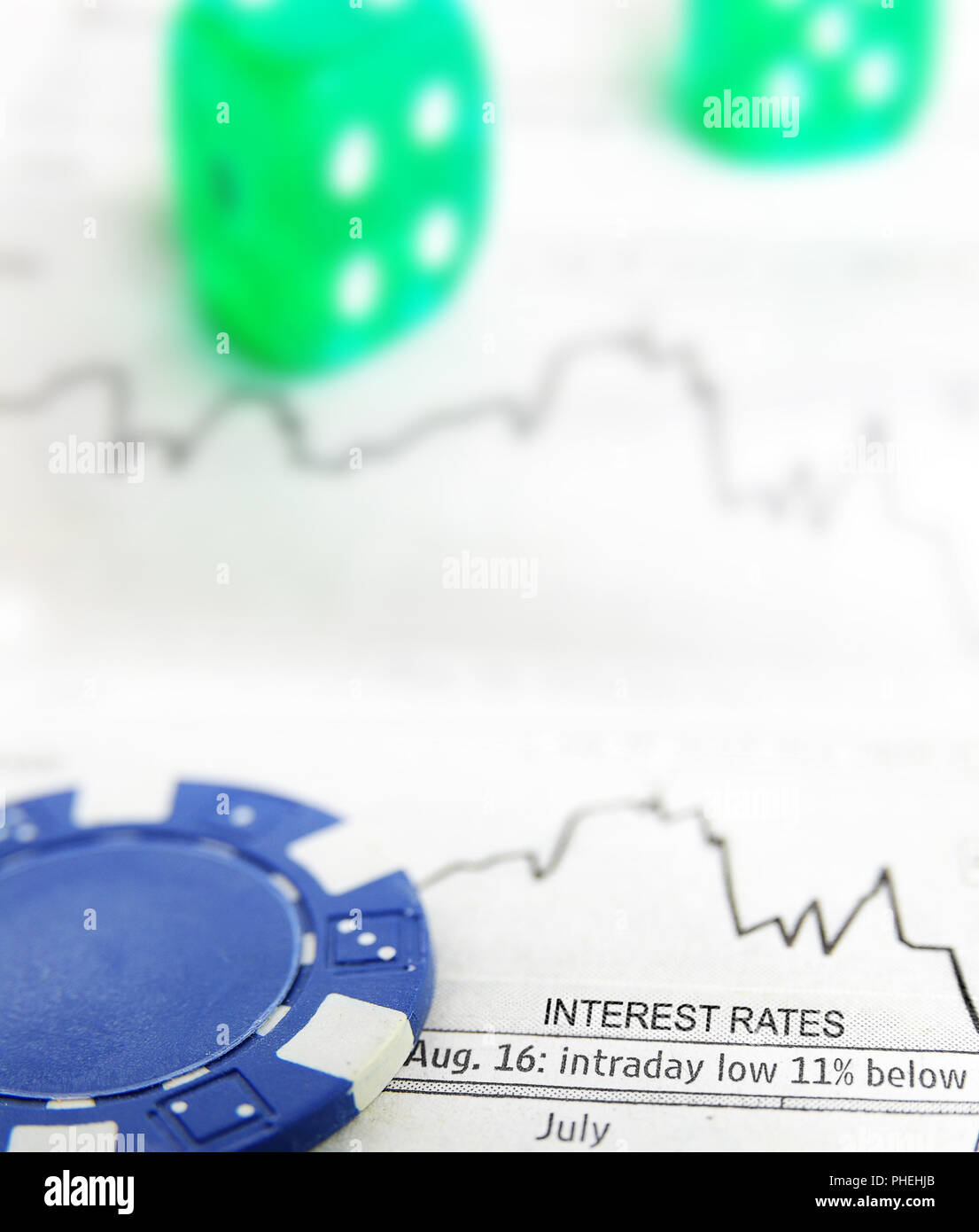 Blue chip interest rate chart Stock Photo