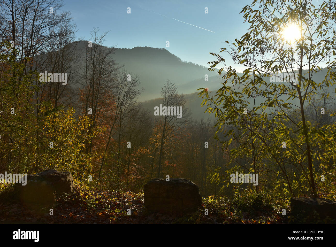 autumn landscape; swabian alb; Germany; Stock Photo