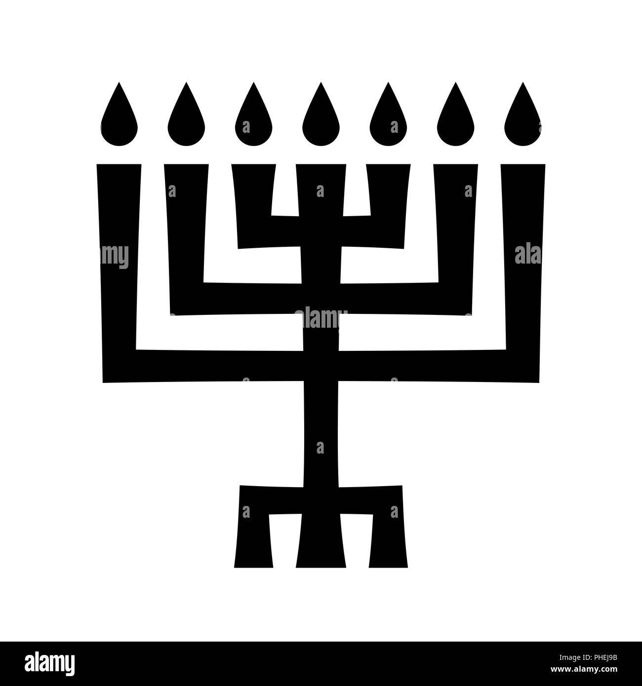 Menorah (ancient Hebrew sacred seven-candleholder) Stock Photo