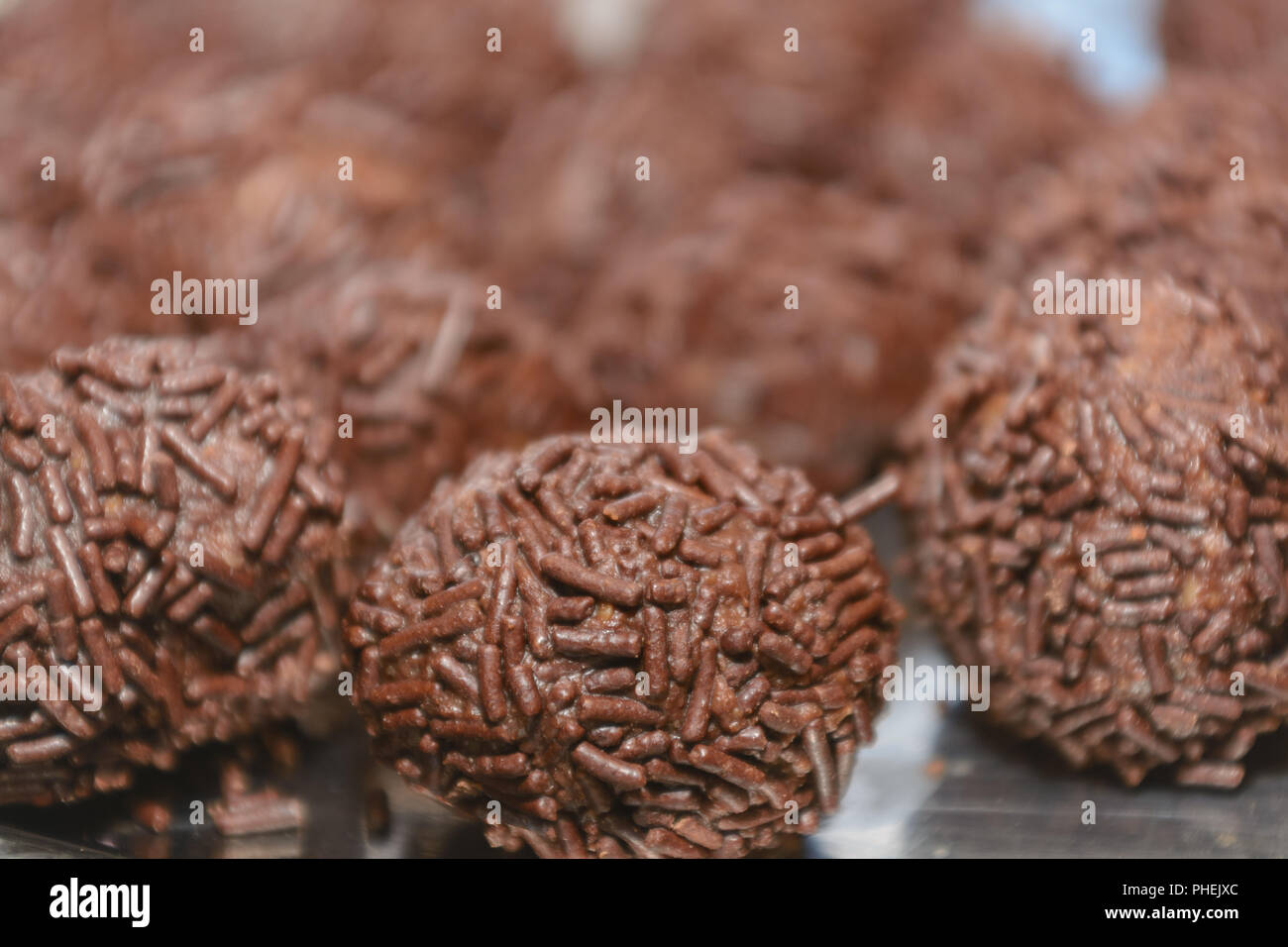 Homemade delicious nougat balls - close-up and depth of field Stock Photo