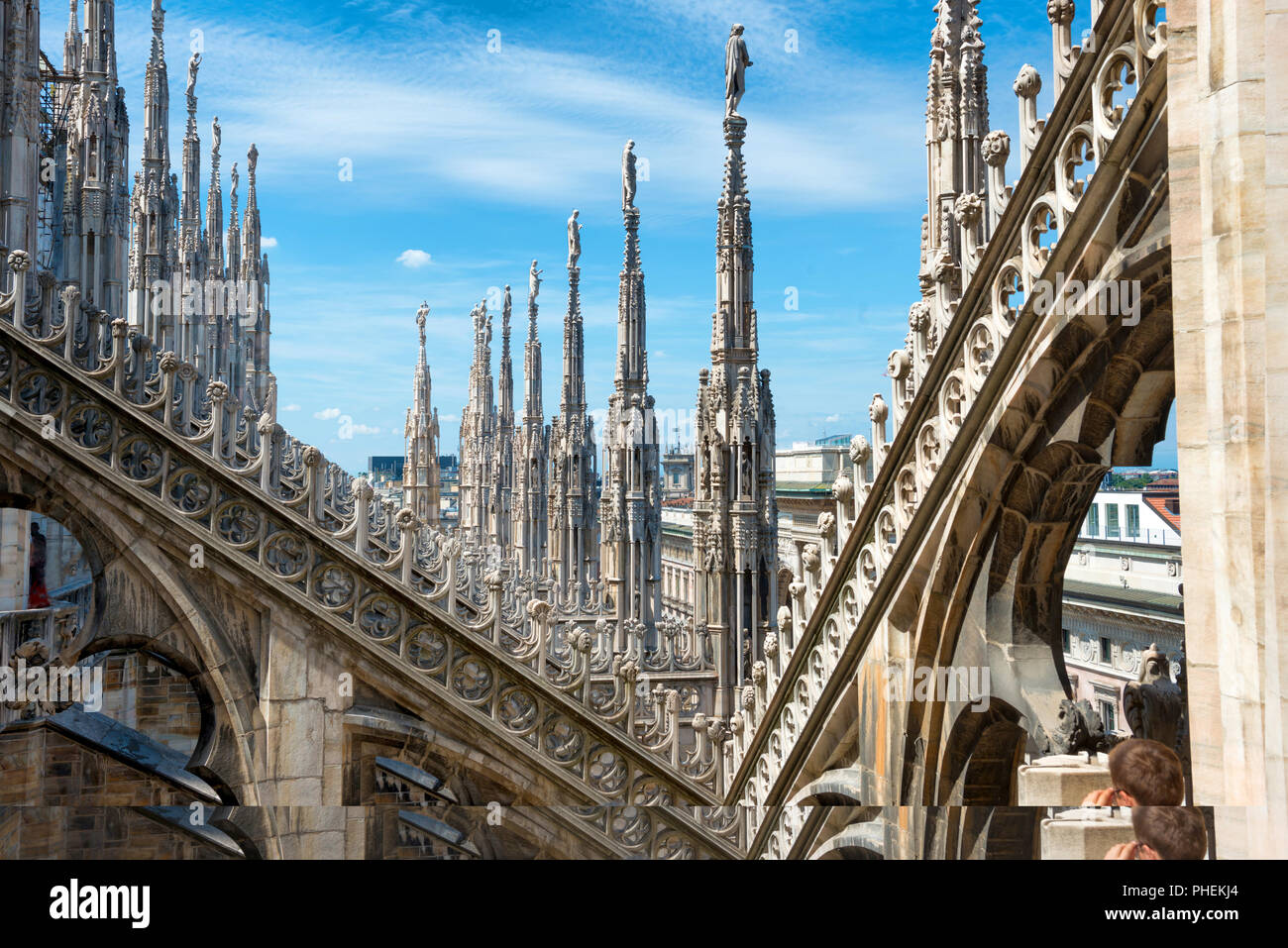 Statues on the roof of famous Milan Cathedral Duomo Stock Photo Alamy
