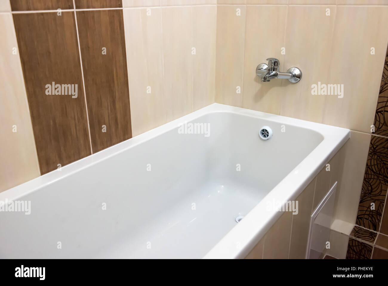 White luxury bathtub in bathroom Stock Photo