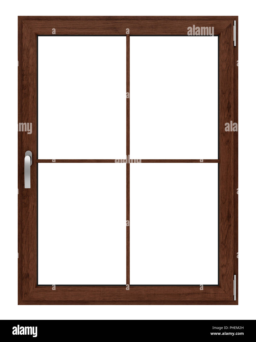 brown wooden window isolated on white background Stock Photo - Alamy