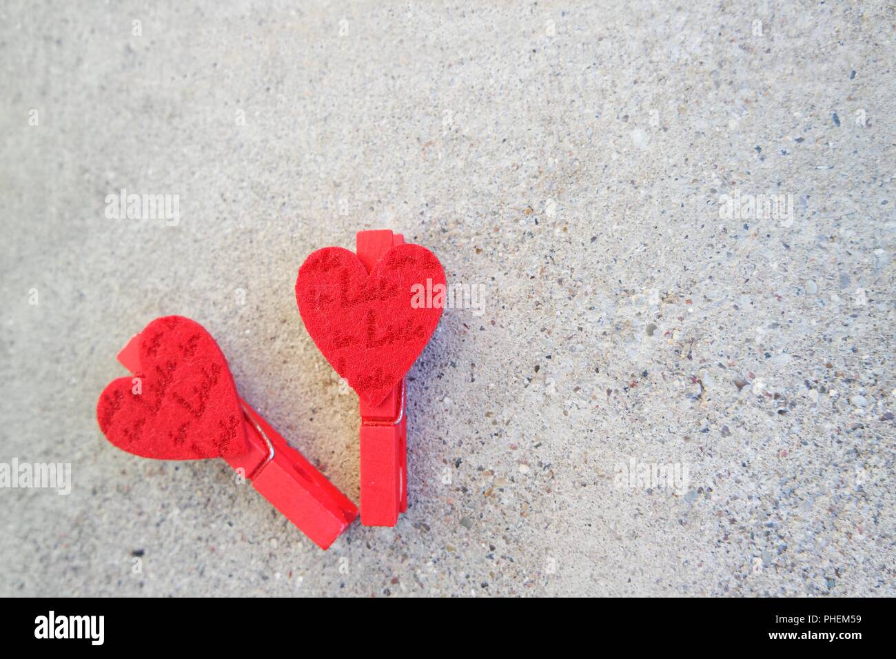 Red Heart brackets Stock Photo