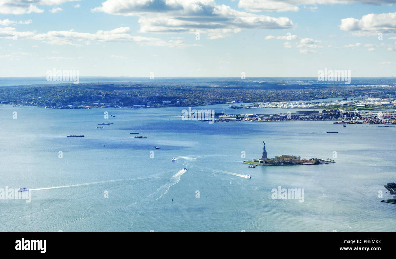 panoramic view of the Upper Bay in New York Stock Photo Alamy