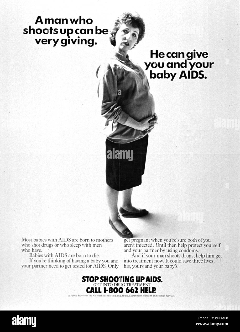 1980s AIDS prevention Poster Stock Photo
