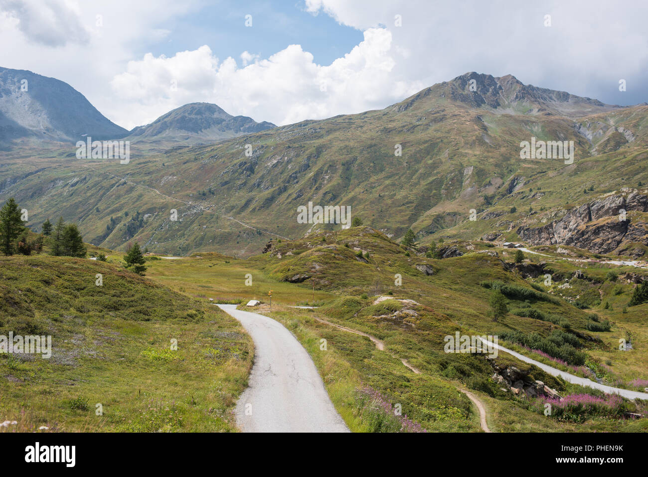 simplon pass, mountain pass in valais switzerland Stock Photo