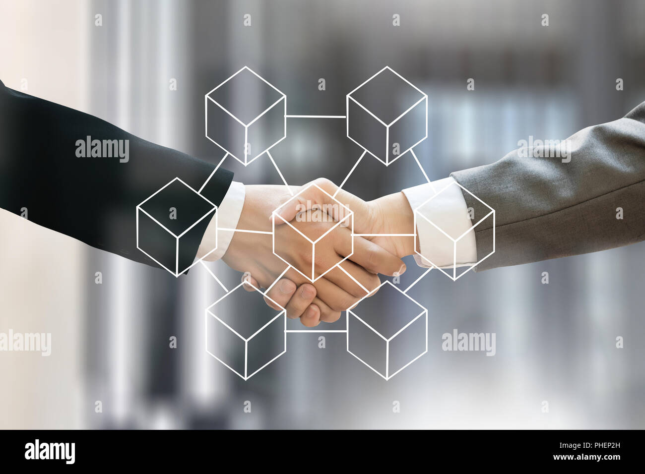 Blockchain technology  financial cryptocurrency such as bitcoin Stock Photo