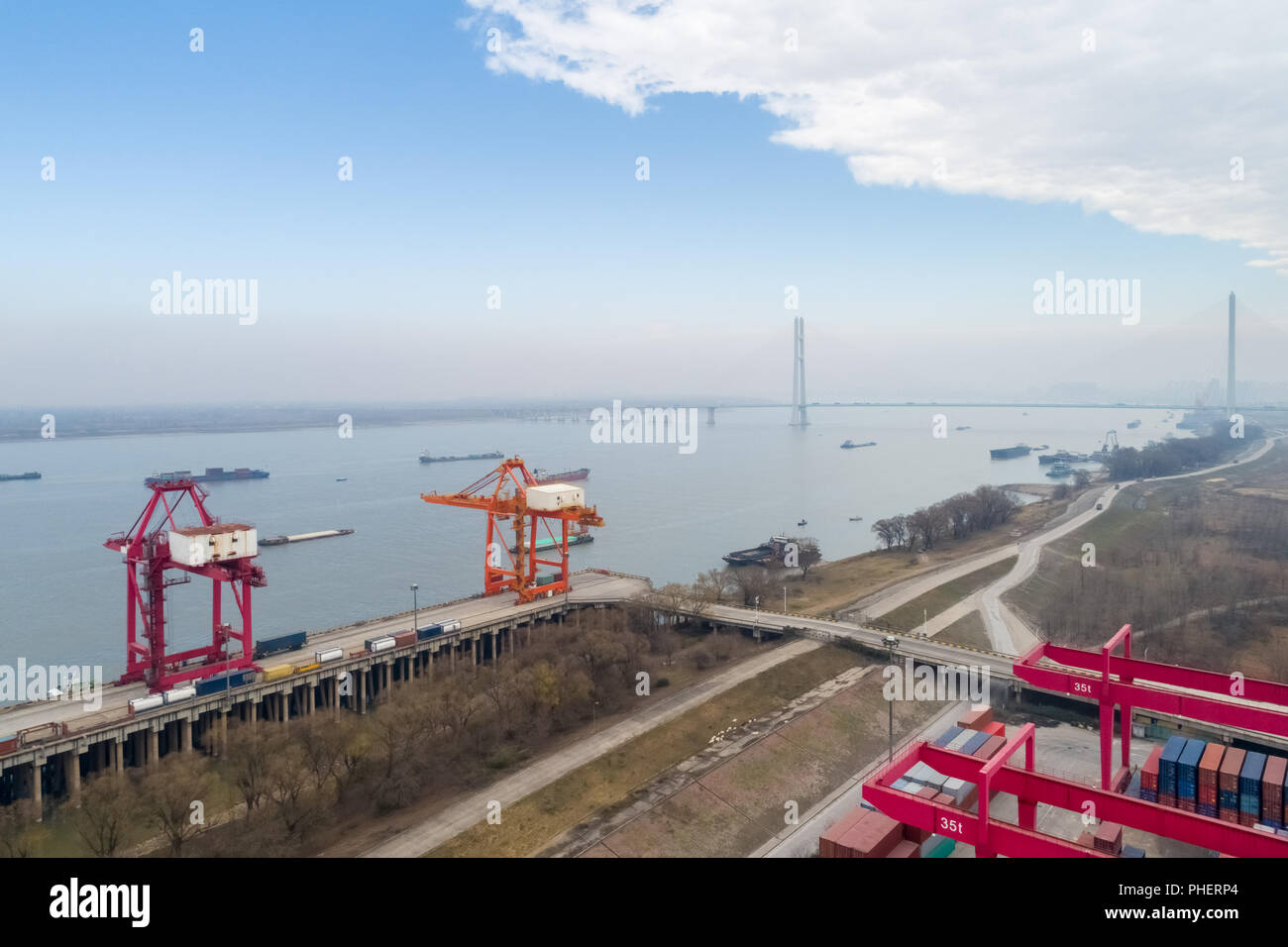 inland container terminal Stock Photo