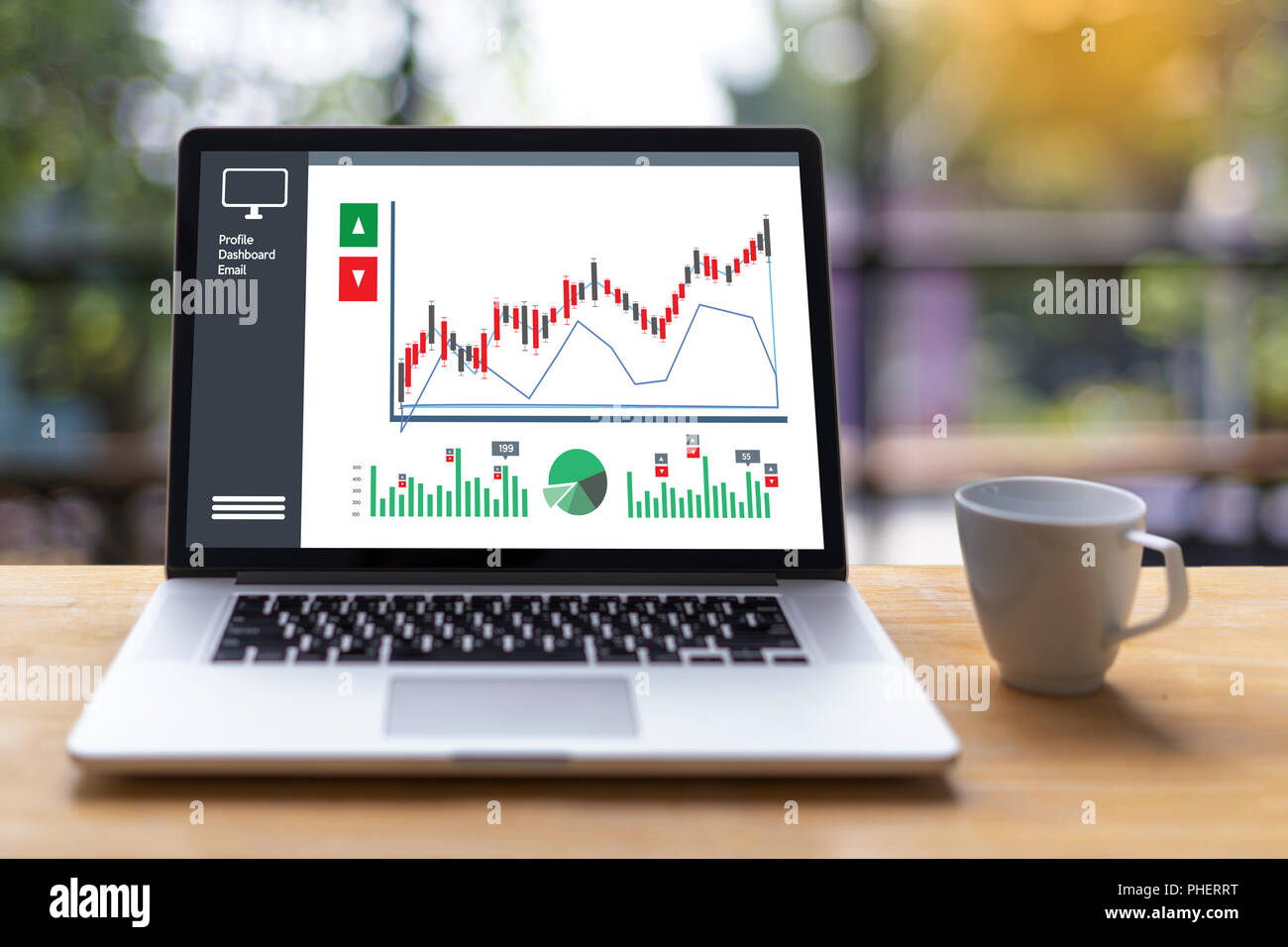 business man work chart schedule or planning financial report data Stock Photo