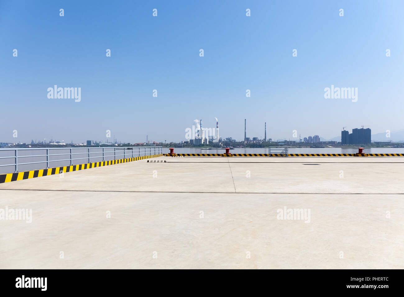 inland pier and yangtze river landscape Stock Photo