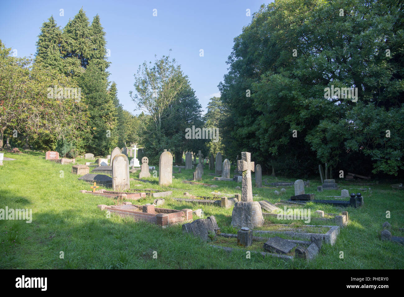 The Graves and Graveyard at Locksbrook Cemetery, Bath, Somerset Stock Photo