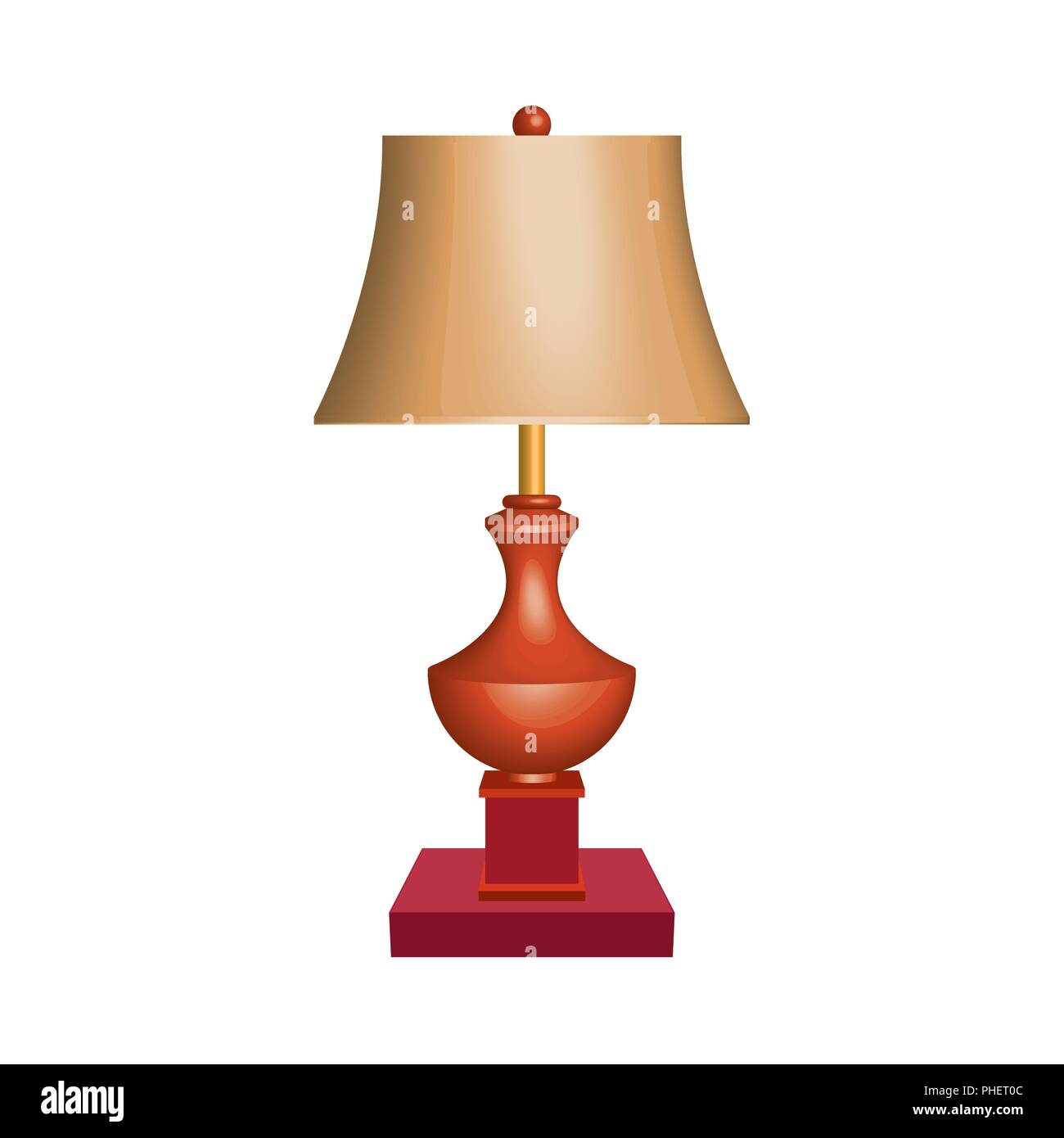 Wood table lamp. Classic style. 3D effect vector Stock Vector