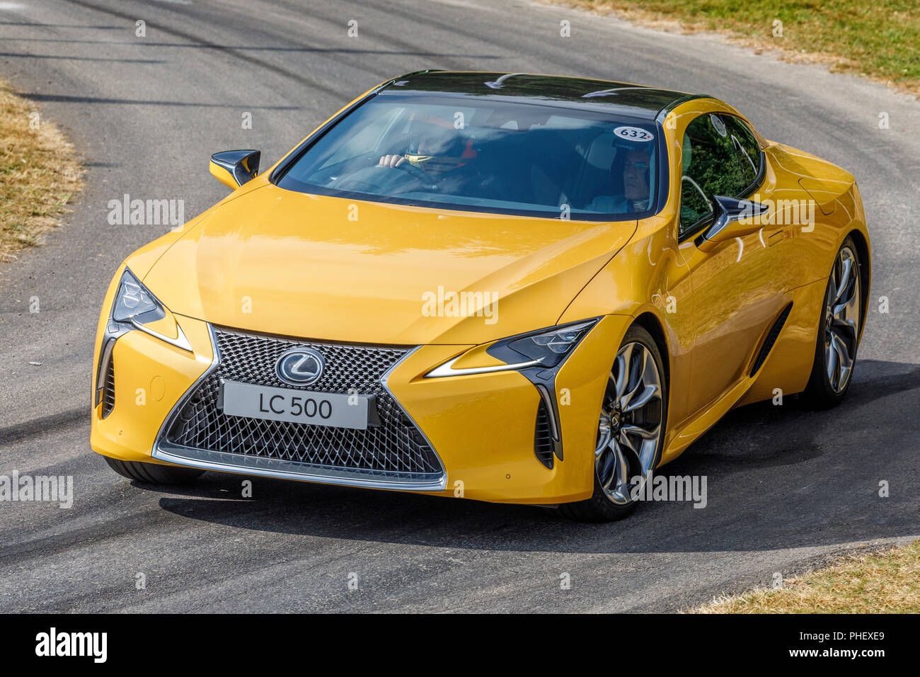 2018 Lexus LC 500 Sport Plus on it's demonstration hillclimb run at the 2018 Goodwood Festival of Speed, Sussex, UK. Stock Photo