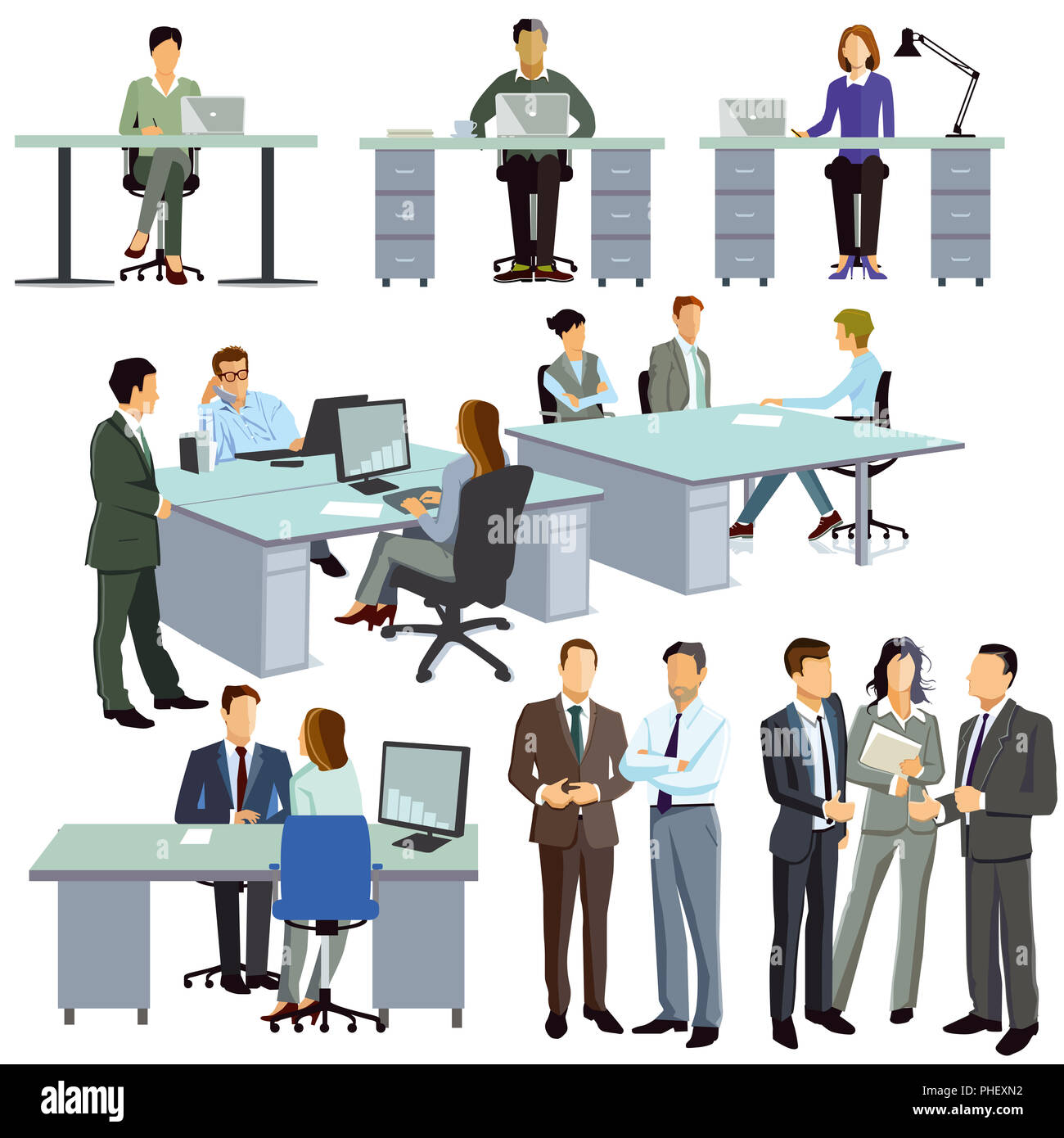Cooperation in the office and company Stock Photo