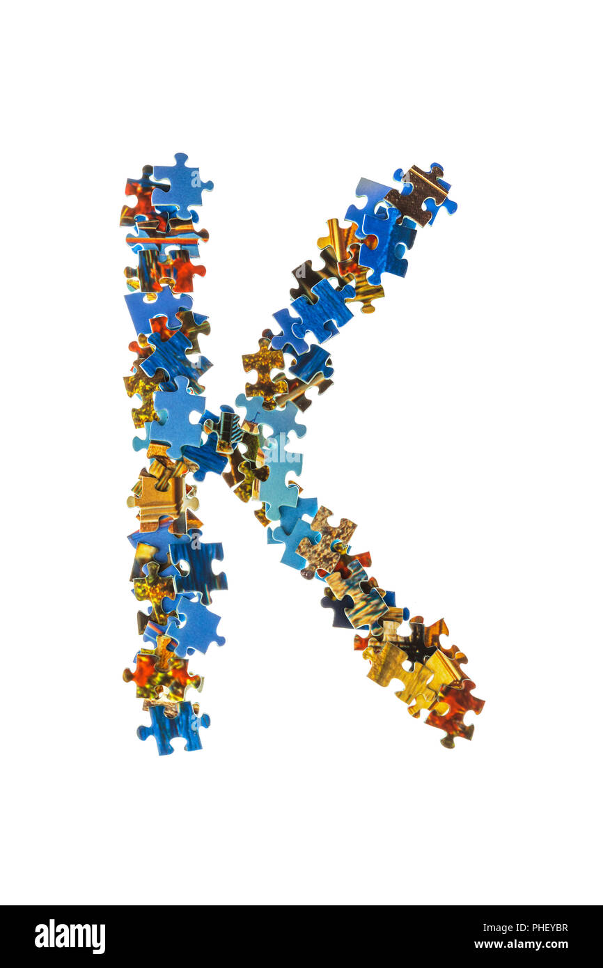 Letter K made of puzzle pieces Stock Photo - Alamy