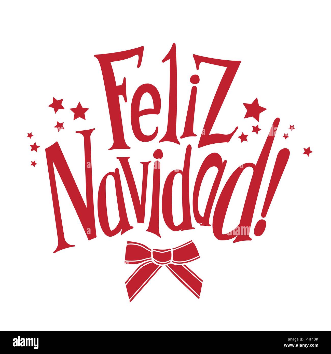 Vector wishes a Merry Christmas in Spanish. Feliz Navidad! Stock Vector