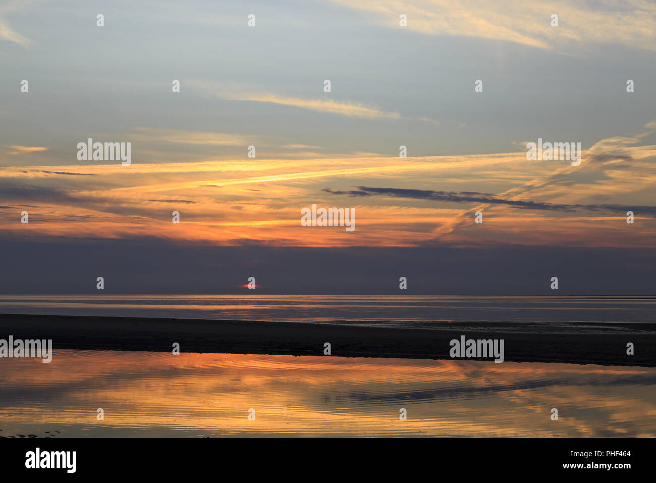 Sunset on Amrum, Germany Stock Photo - Alamy