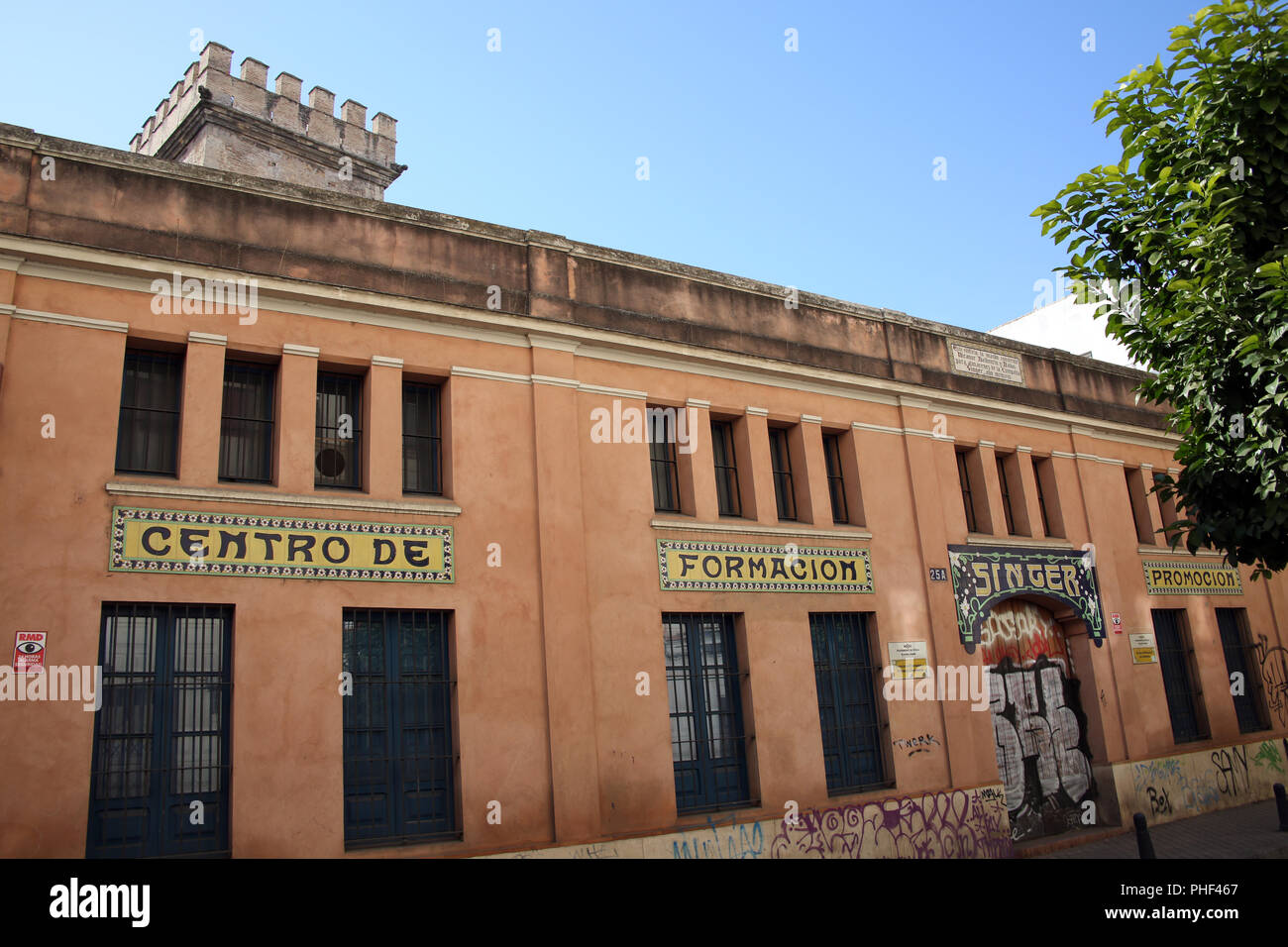 former factory hall, training center Stock Photo