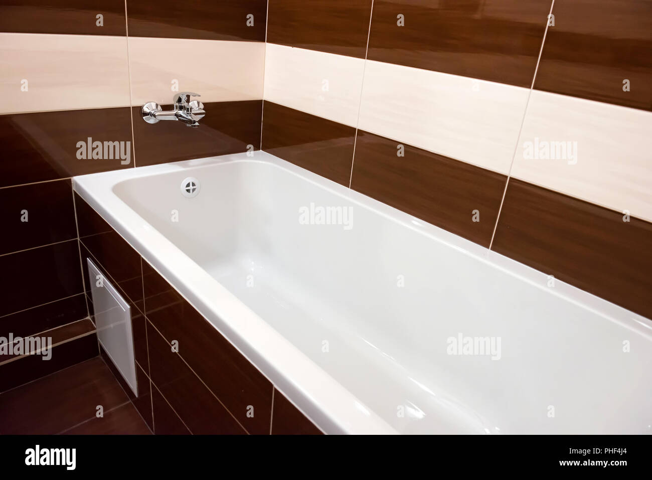 White luxury bathtub in bathroom Stock Photo