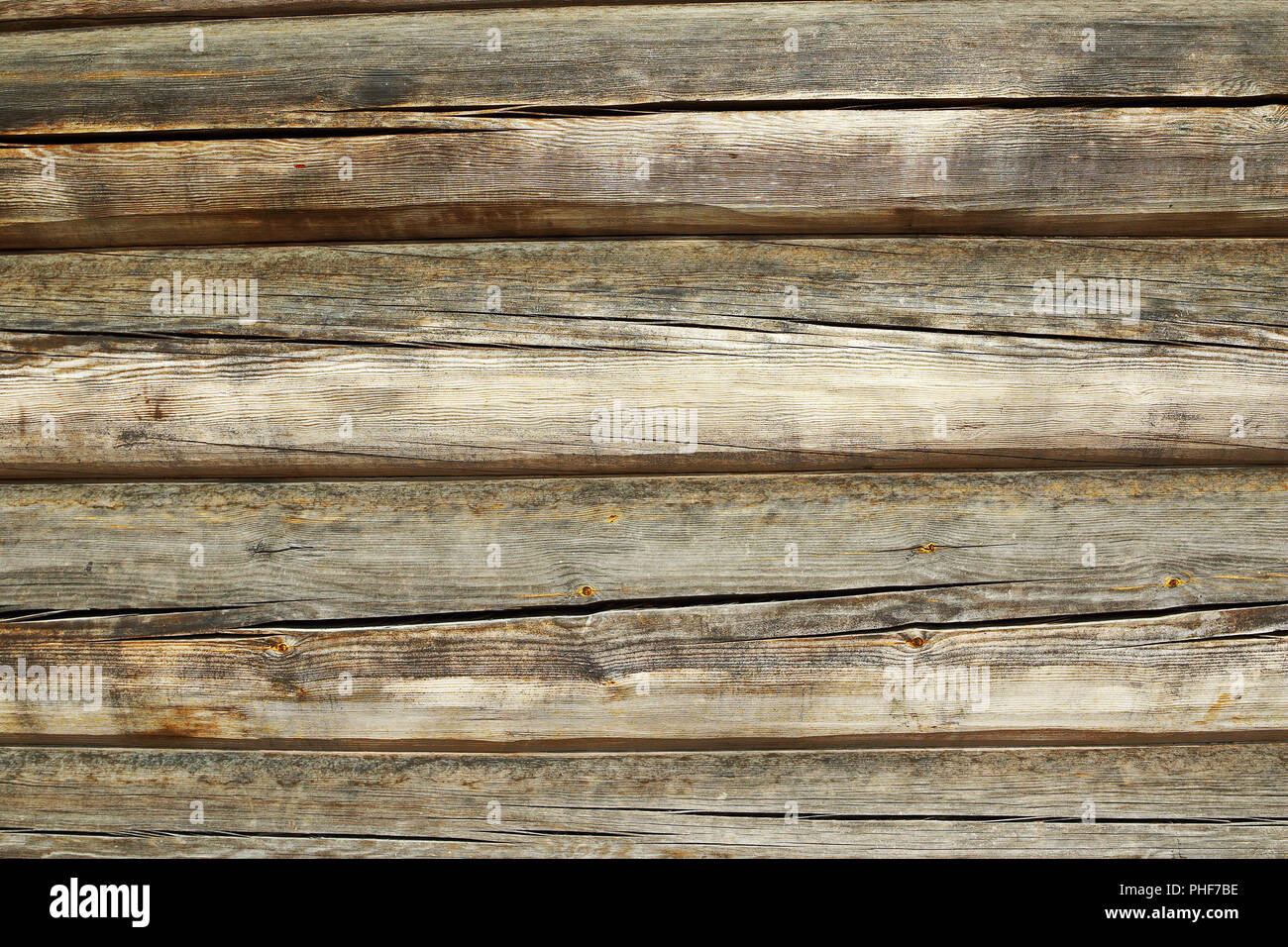 spruce boards on wooden wall, texture for your design Stock Photo