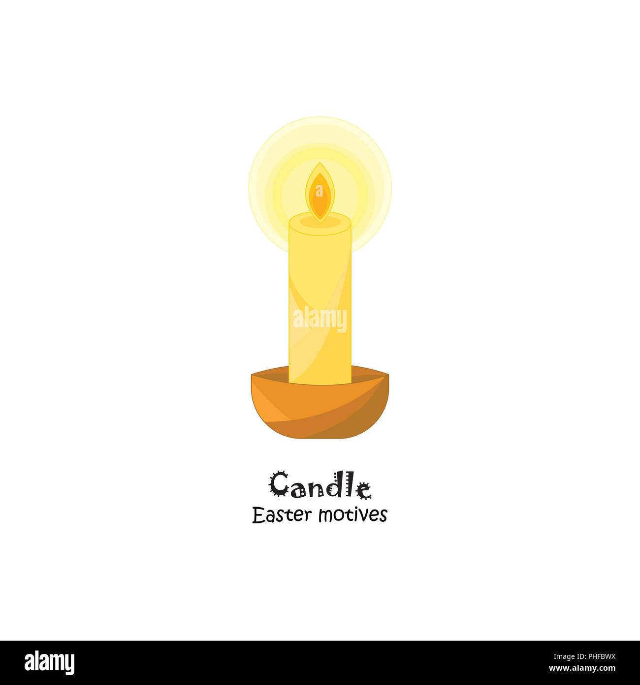 Color vector illustration. Candle on a white background Stock Vector